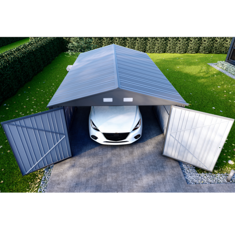 Plåtgarage 24,6 m² | Dubbel dörr | Robust design Plåtgarage 24,6 m² | Dubbel dörr | Robust design