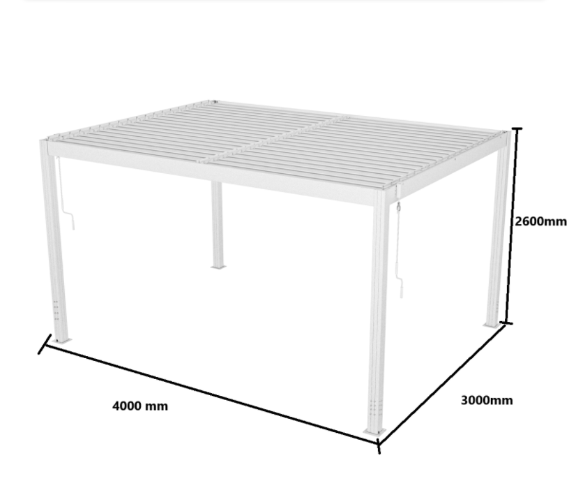 Pergola | Öppningsbart lamelltak | 4x3 | Vit Pergola | Öppningsbart lamelltak | 4x3 | Vit