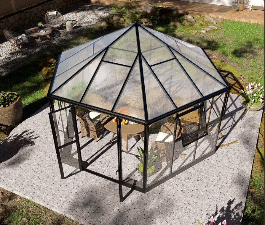 Gazebo 12,7m² | Stort premiumväxthus| Stormgaranti | 4 mm säkerhetsglas Gazebo 12,7m² | Stort premiumväxthus| Stormgaranti | 4 mm säkerhetsglas
