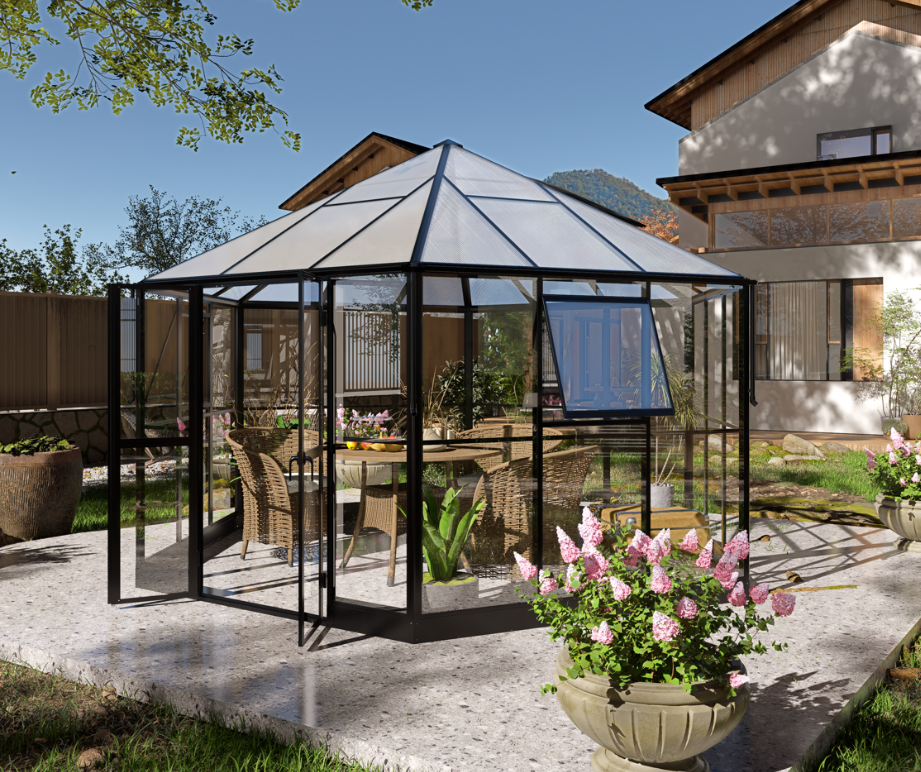 Gazebo 12,7m² | Stort premiumväxthus| Stormgaranti | 4 mm säkerhetsglas Gazebo 12,7m² | Stort premiumväxthus| Stormgaranti | 4 mm säkerhetsglas