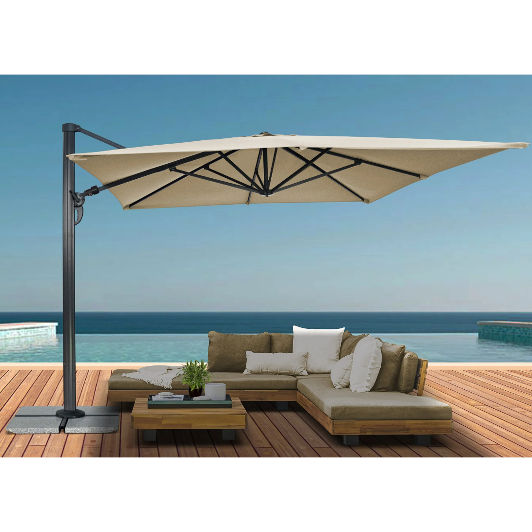 Parasoll 3x3 m| 360� Rotation | UV-skydd | Beige