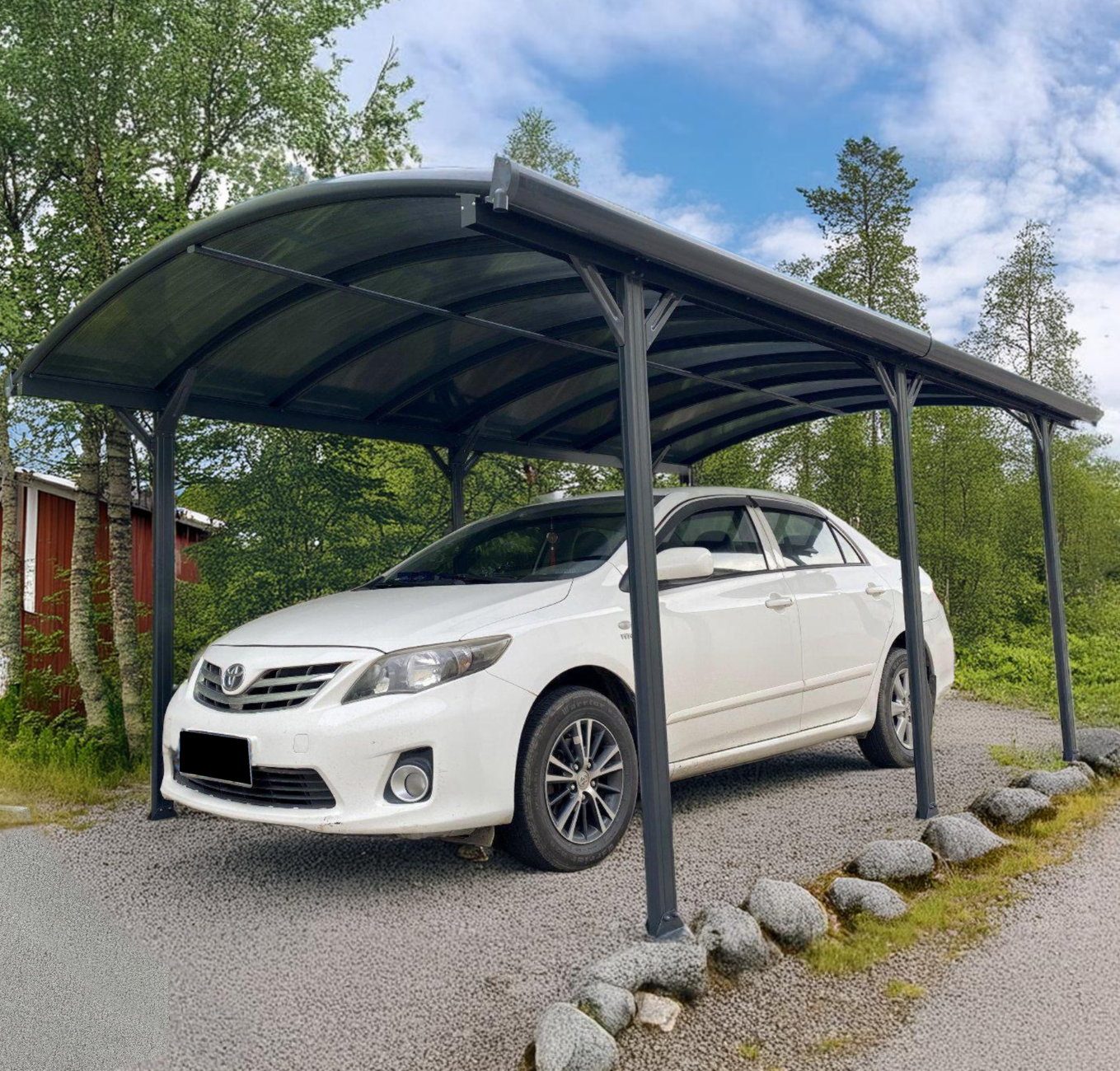 Carport 15m² | Singelbilsparkering | Modern & elegant skyddslösning Carport 15m² | Singelbilsparkering | Modern & elegant skyddslösning