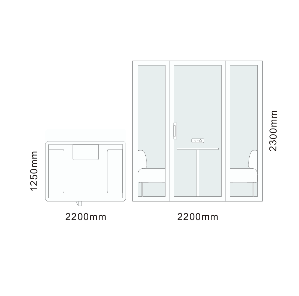 Telefonbås/Mötesbås | 2-4 personer | Ljudisolerat -30dB Telefonbås/Mötesbås | 2-4 personer | Ljudisolerat -30dB