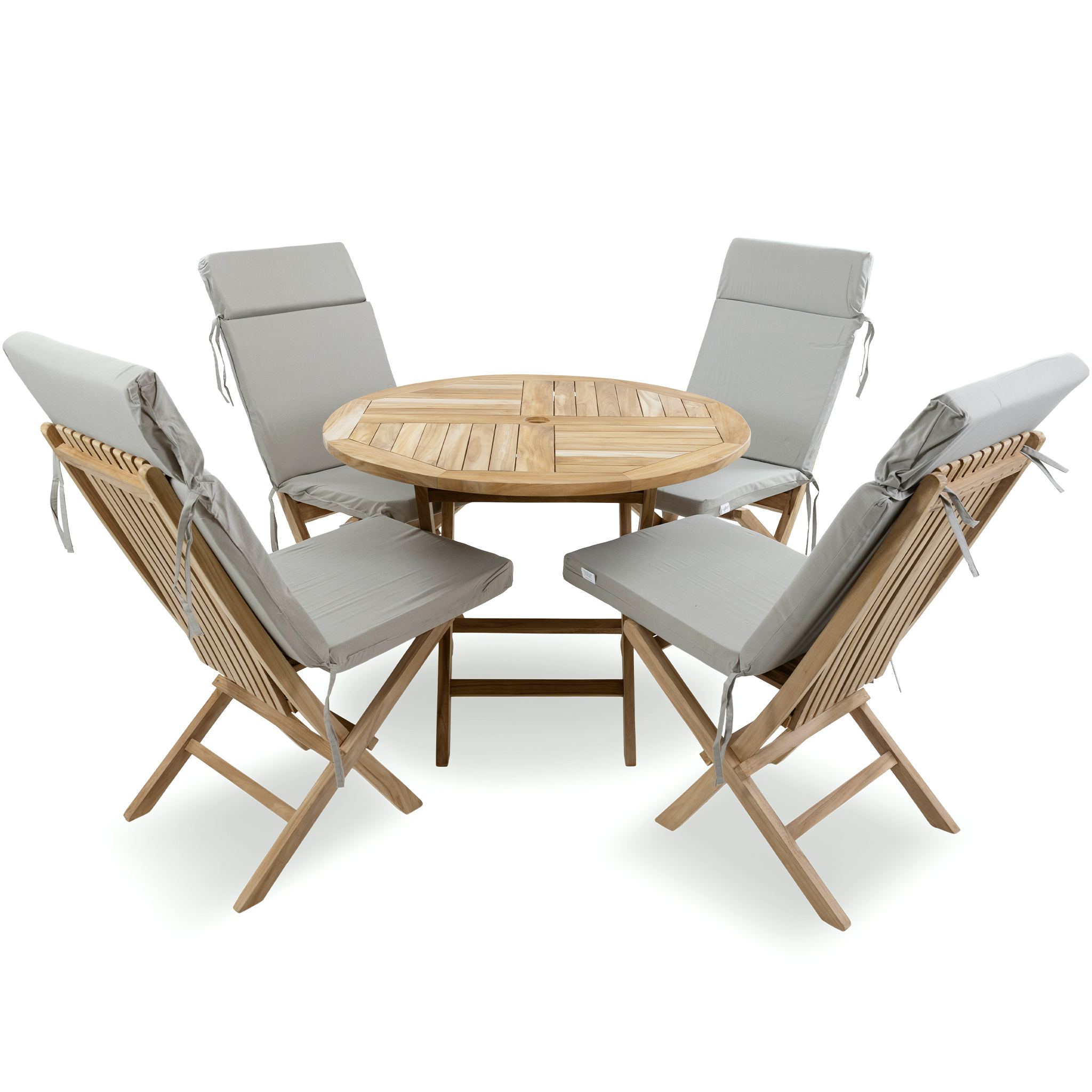 Runt utebord i premiumteak | 4 stolar | Lyfco Smögen Runt utebord i premiumteak | 4 stolar | Lyfco Smögen
