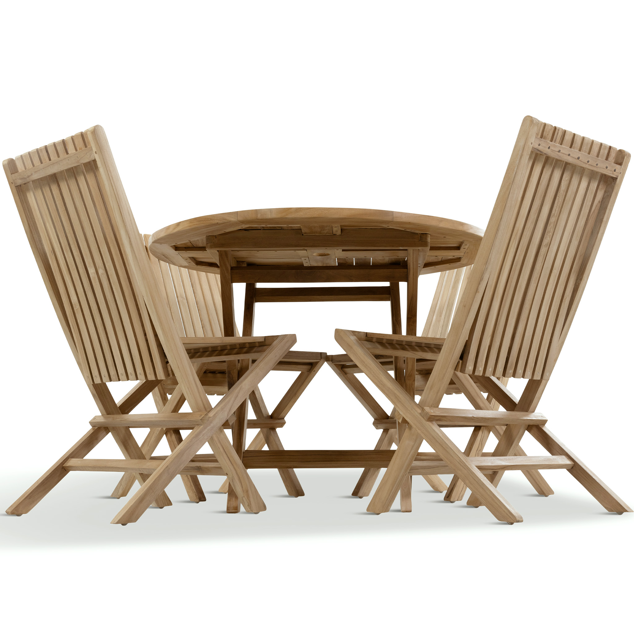 Runt utebord i premiumteak | 4 stolar | Lyfco Smögen Runt utebord i premiumteak | 4 stolar | Lyfco Smögen