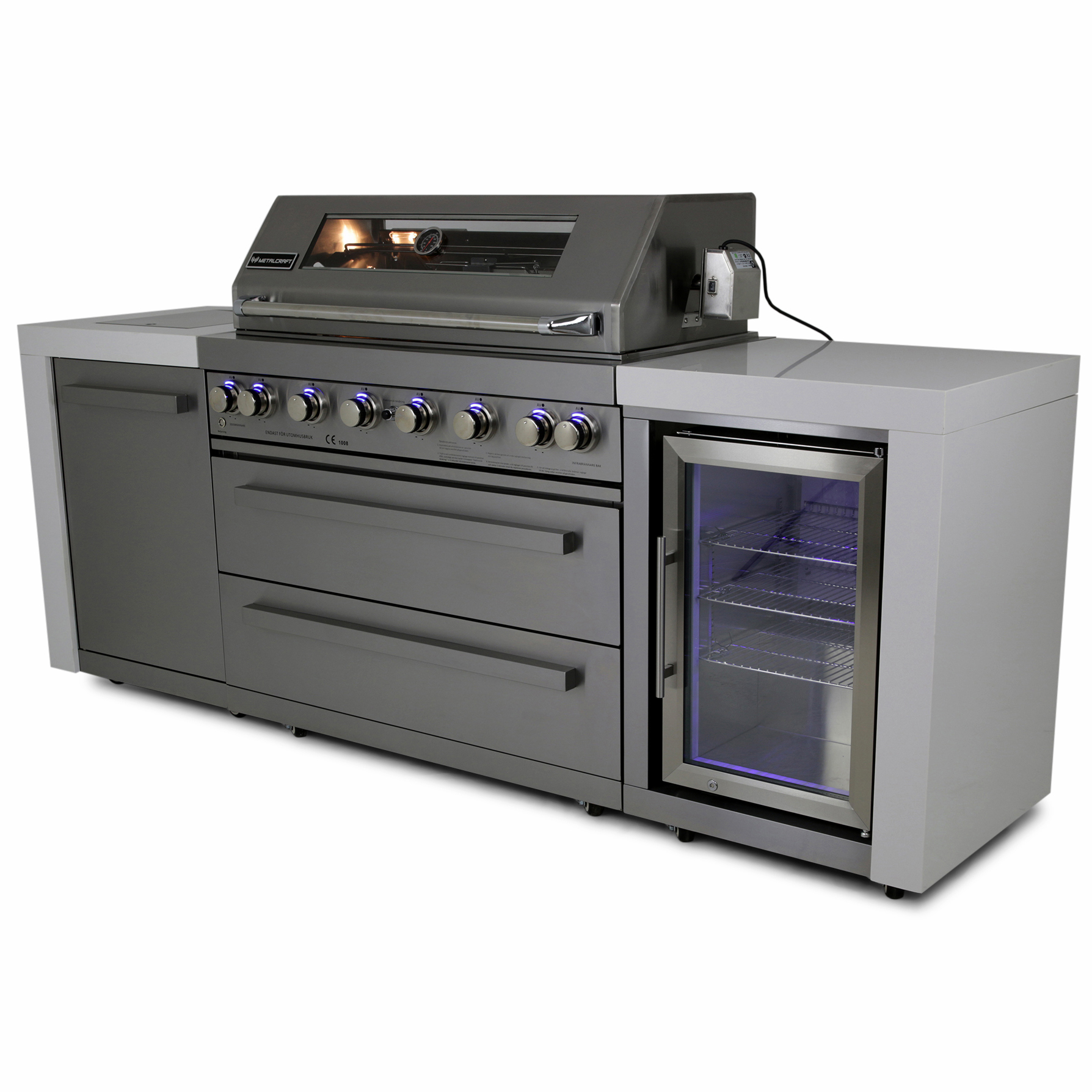 Stor rostfri gasolgrill/utekök | Austin Stor rostfri gasolgrill/utekök | Austin