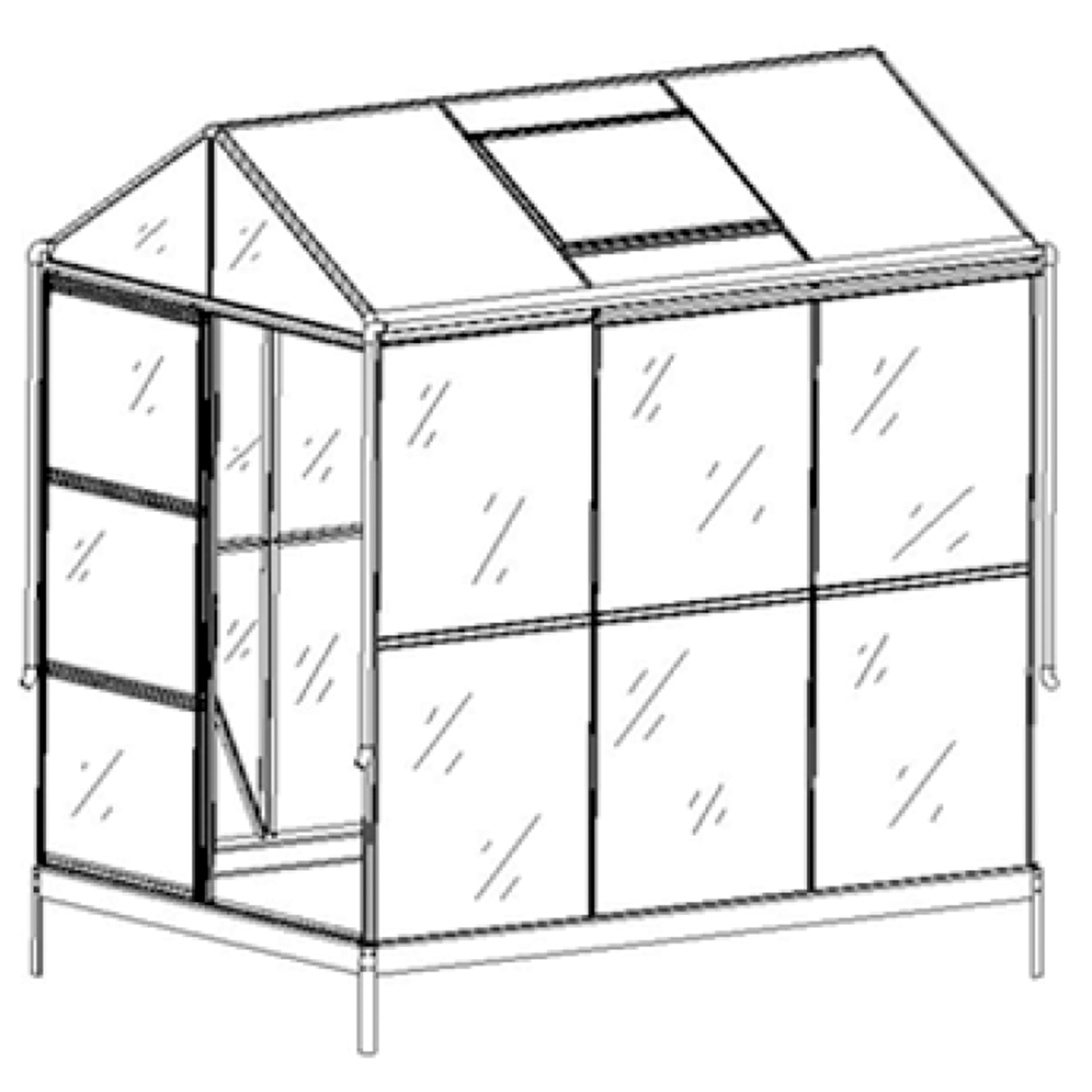 Växthus med adaptiv dörrplacering 3,5m² | 4mm säkerhetsglas | Svart Växthus med adaptiv dörrplacering 3,5m² | 4mm säkerhetsglas | Svart