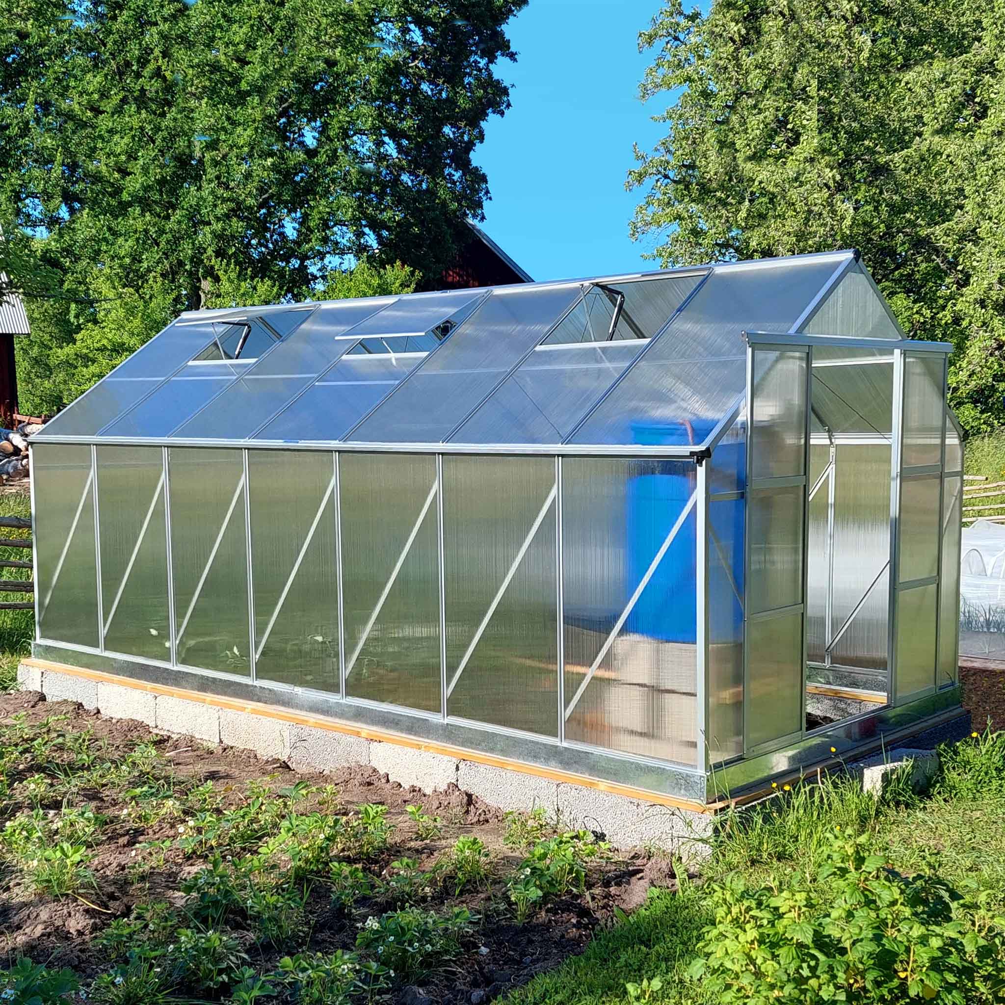 Växthus 12,4m² | Hög odlingshöjd | 6mm kanalplast Växthus 12,4m² | Hög odlingshöjd | 6mm kanalplast