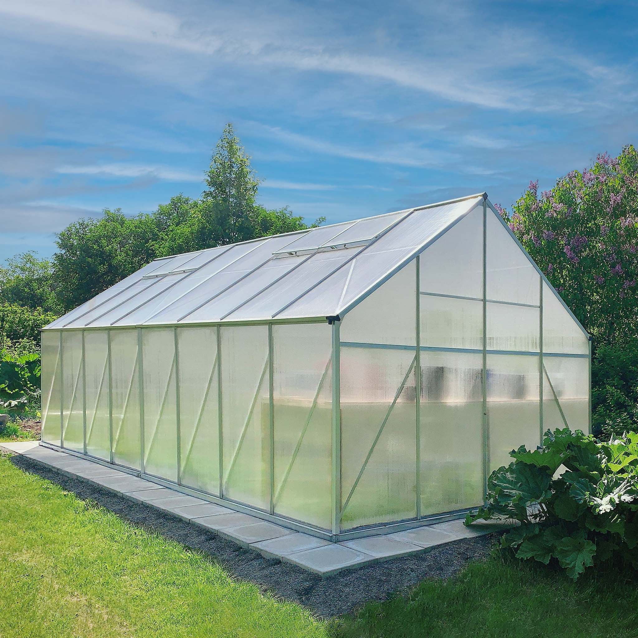 Växthus 18m² Premium | Extra hög odlingshöjd | 6mm kanalplast Växthus 18m² Premium | Extra hög odlingshöjd | 6mm kanalplast