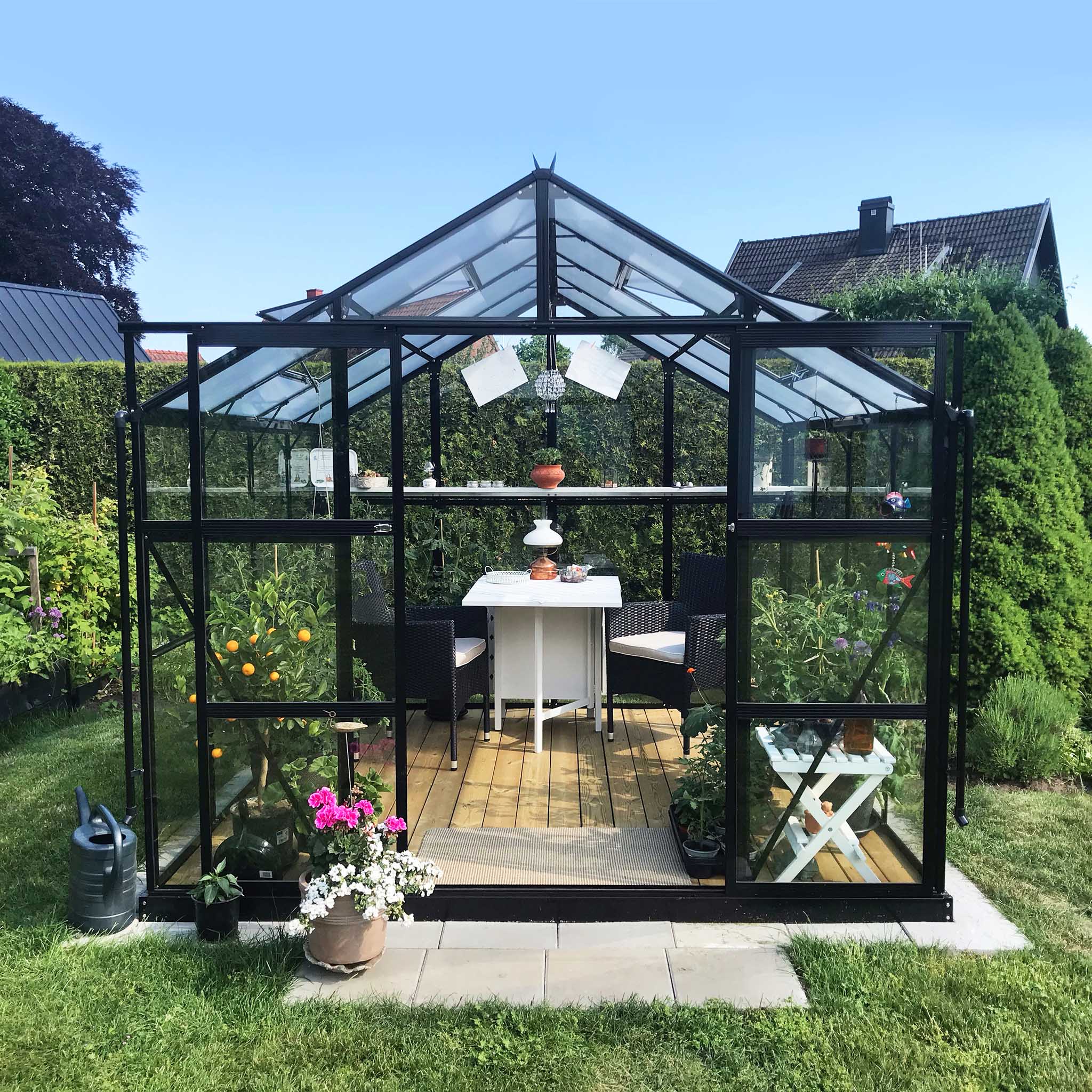 Växthus 6,4 m² | 4 mm säkerhetsglas | 5 års stormgaranti Växthus 6,4 m² | 4 mm säkerhetsglas | 5 års stormgaranti