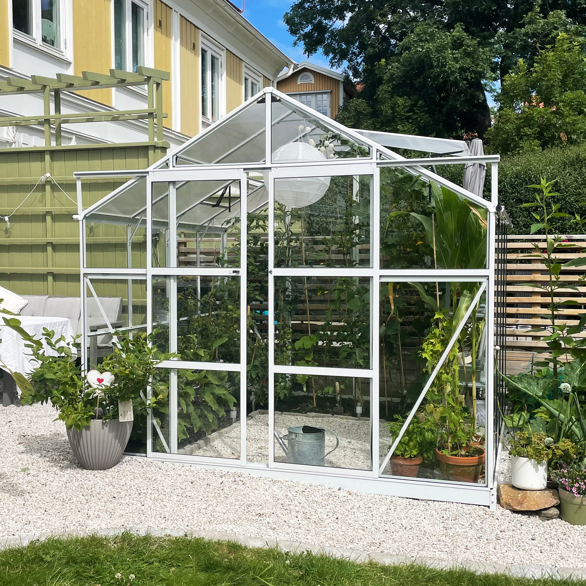 Växthus 6,4 m² | 4 mm säkerhetsglas | 5 års stormgaranti Växthus 6,4 m² | 4 mm säkerhetsglas | 5 års stormgaranti