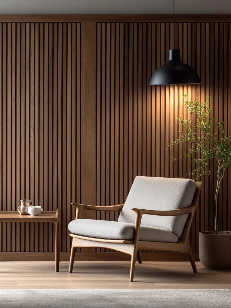 Trälamell akustikpaneler | 2400x600x21mm | Valnöt Trälamell akustikpaneler | 2400x600x21mm | Valnöt