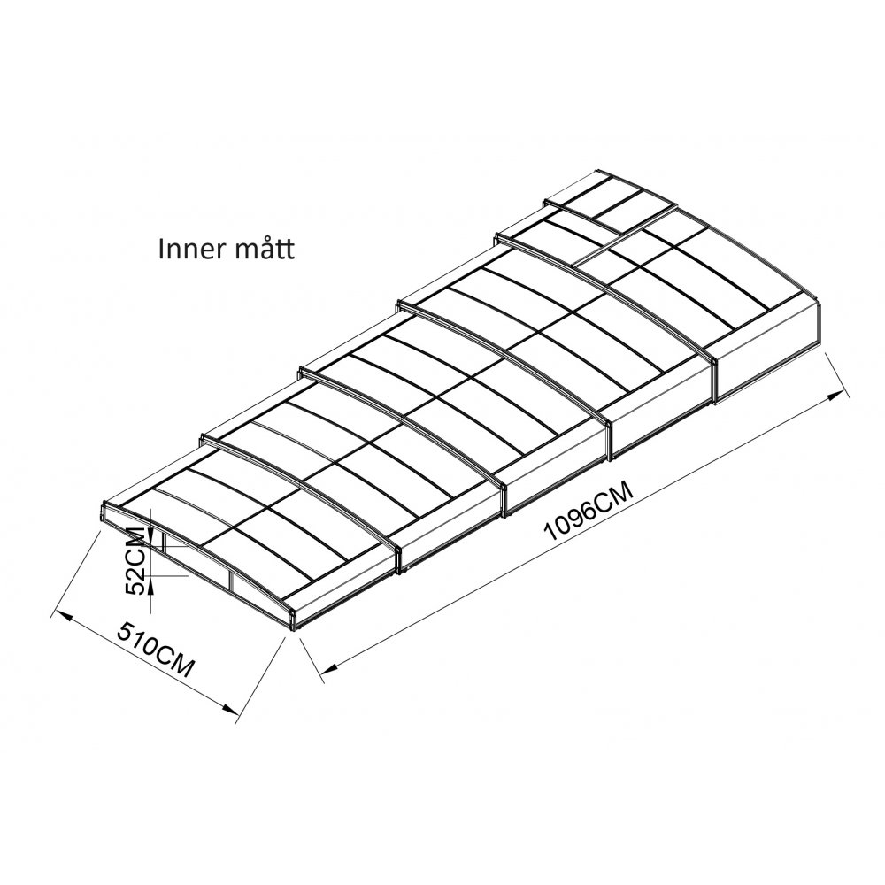 Pooltak 5x10m | Utan skenor | UV-skydd | Flexibel dörr Pooltak 5x10m | Utan skenor | UV-skydd | Flexibel dörr