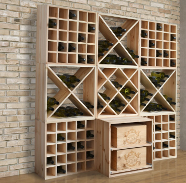 Vinbox i tr� f�r 24 Flaskor | 60x30 cm | Arvino