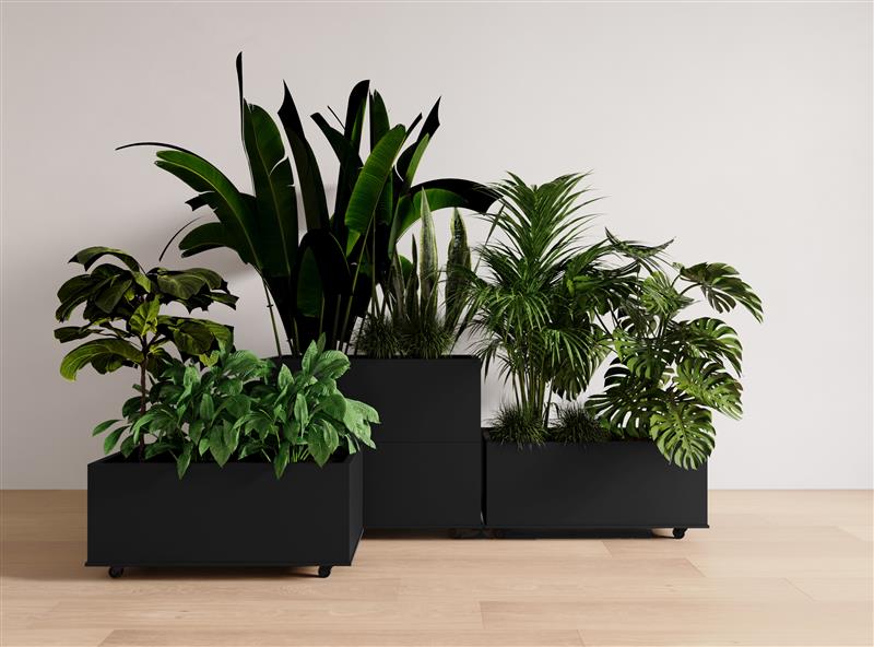 Bloml�da i st�l | 120x40x60 cm | Svart | F�r utomhusbruk
