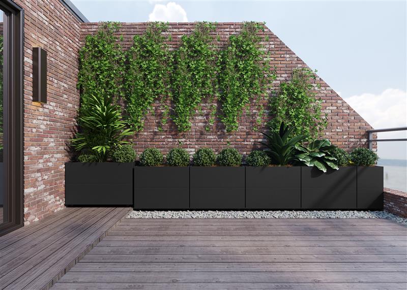 Bloml�da i st�l | 120x40x60 cm | Svart | F�r utomhusbruk