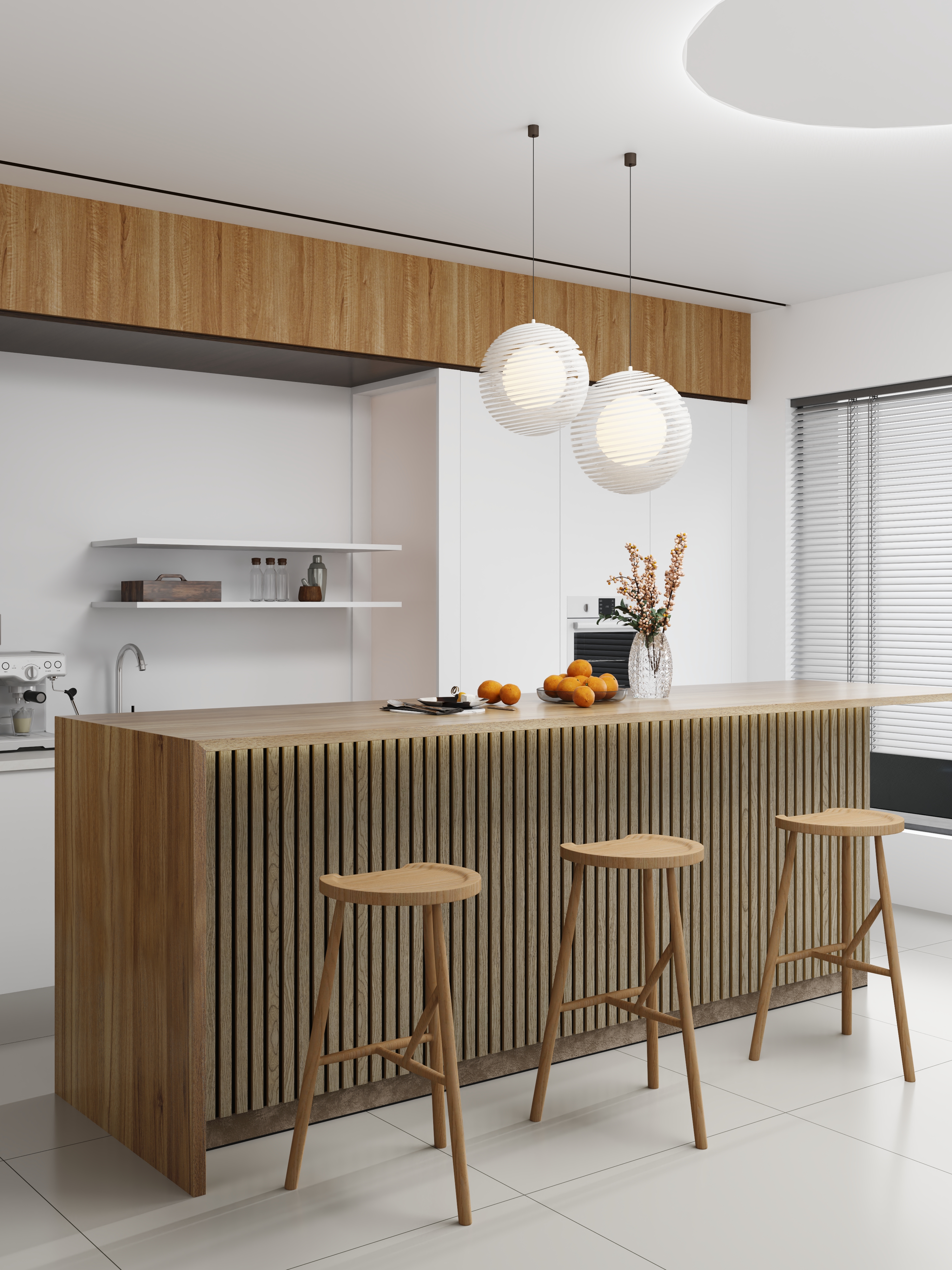 Trälamell akustikpanel | 2400x600x18mm | Tvådelad | Valnöt Trälamell akustikpanel | 2400x600x18mm | Tvådelad | Valnöt