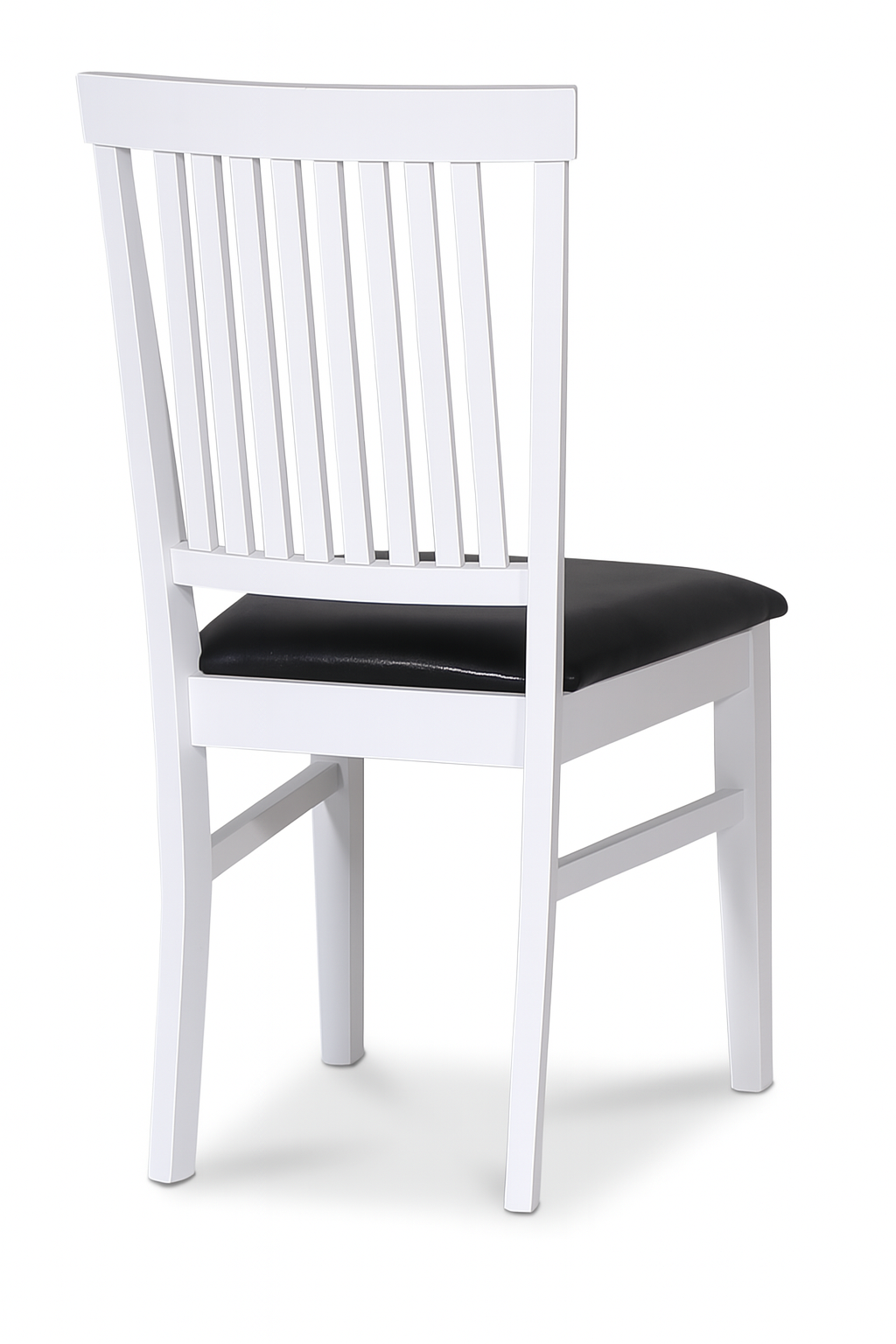 Fårö matstol | Vitlackad trästomme med svart PU-sits | Klassisk och hållbar design | 2-Pack Fårö matstol | Vitlackad trästomme med svart PU-sits | Klassisk och hållbar design | 2-Pack