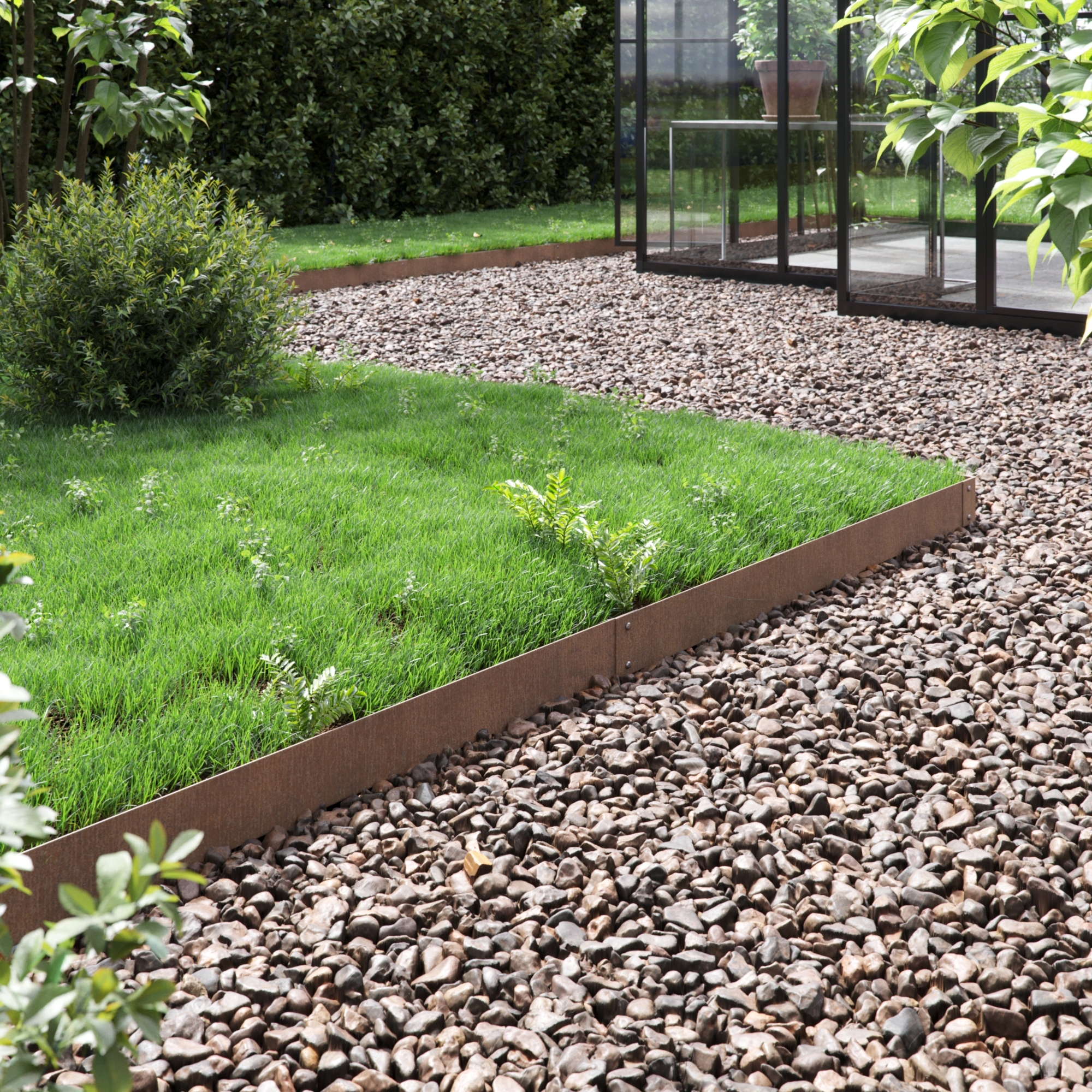 Rabattkant Cortenstl 5-pack  100 cm | Bjbara Mellanbitar | 1,5 mm Tjocklek