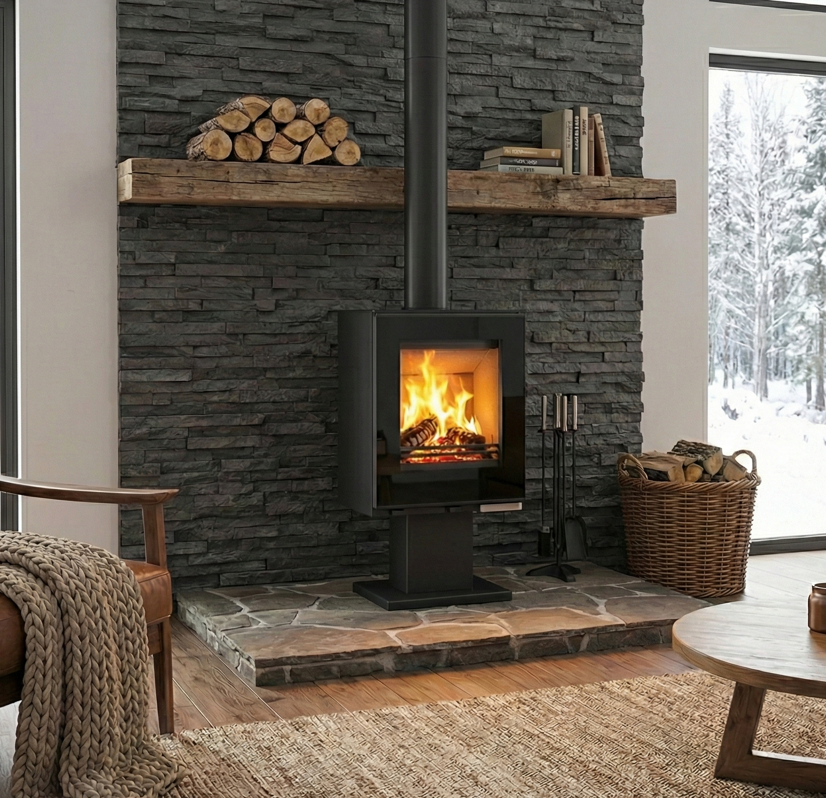 Braskamin 9 kW | Vedeldad kamin med glasfront | Raumo Braskamin 9 kW | Vedeldad kamin med glasfront | Raumo