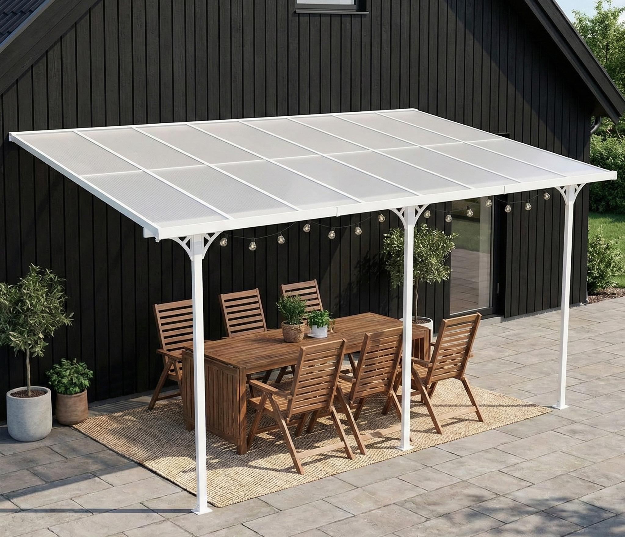 Altantak 5x3 m | Kanalplast / Aluminium| Robust design | Vit