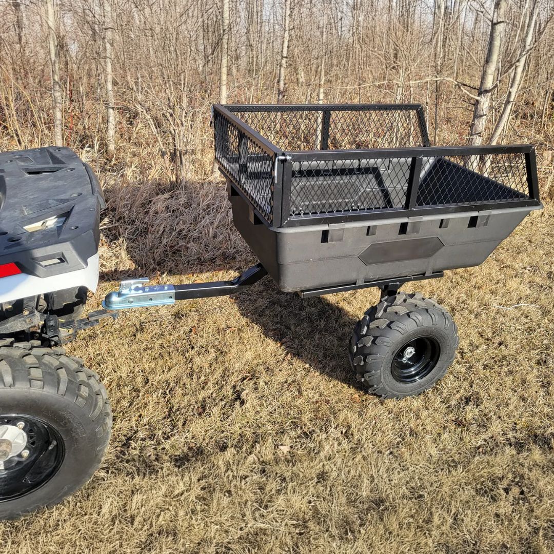 Robust ATV-Vagn med mesh | 700KG Lastkapacitet & terränghjul | Svart Robust ATV-Vagn med mesh | 700KG Lastkapacitet & terränghjul | Svart