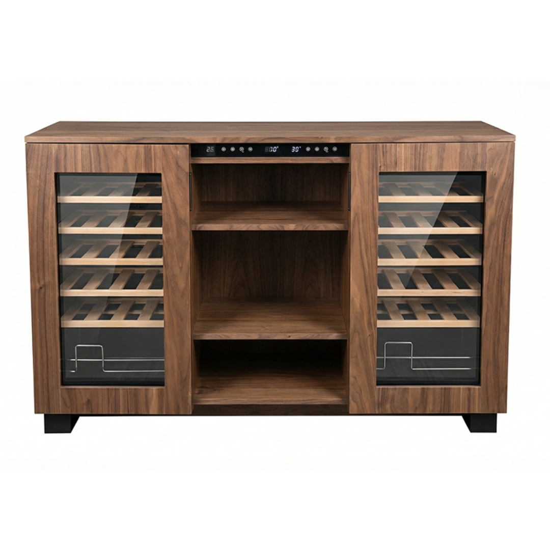 Vinsk�p Twin | Dubbla vinkylar, 2 temperaturzoner |  24 flaskor | M�rkt tr�