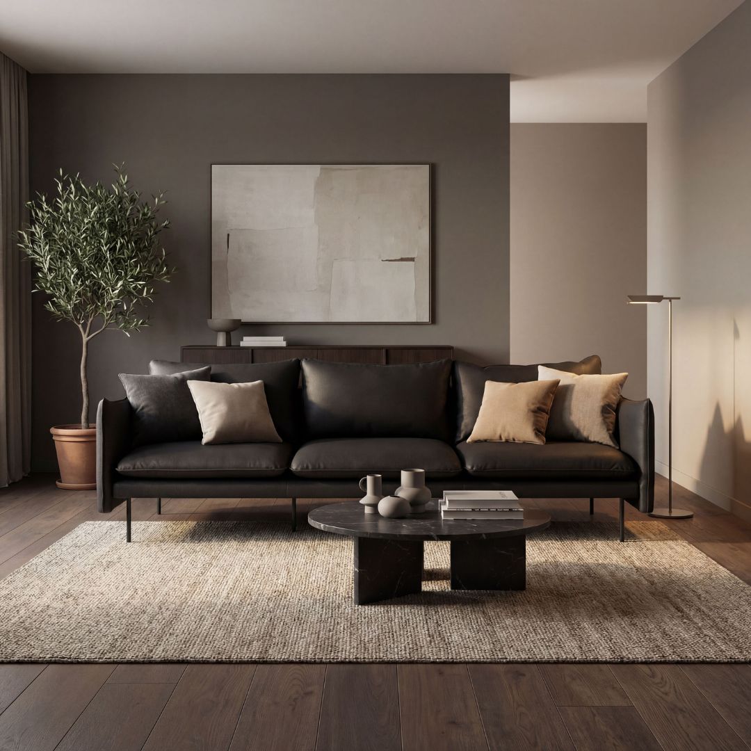 3-sits soffa – Svart microfiber | Modern och bekväm soffa i mattsvart design 3-sits soffa – Svart microfiber | Modern och bekväm soffa i mattsvart design