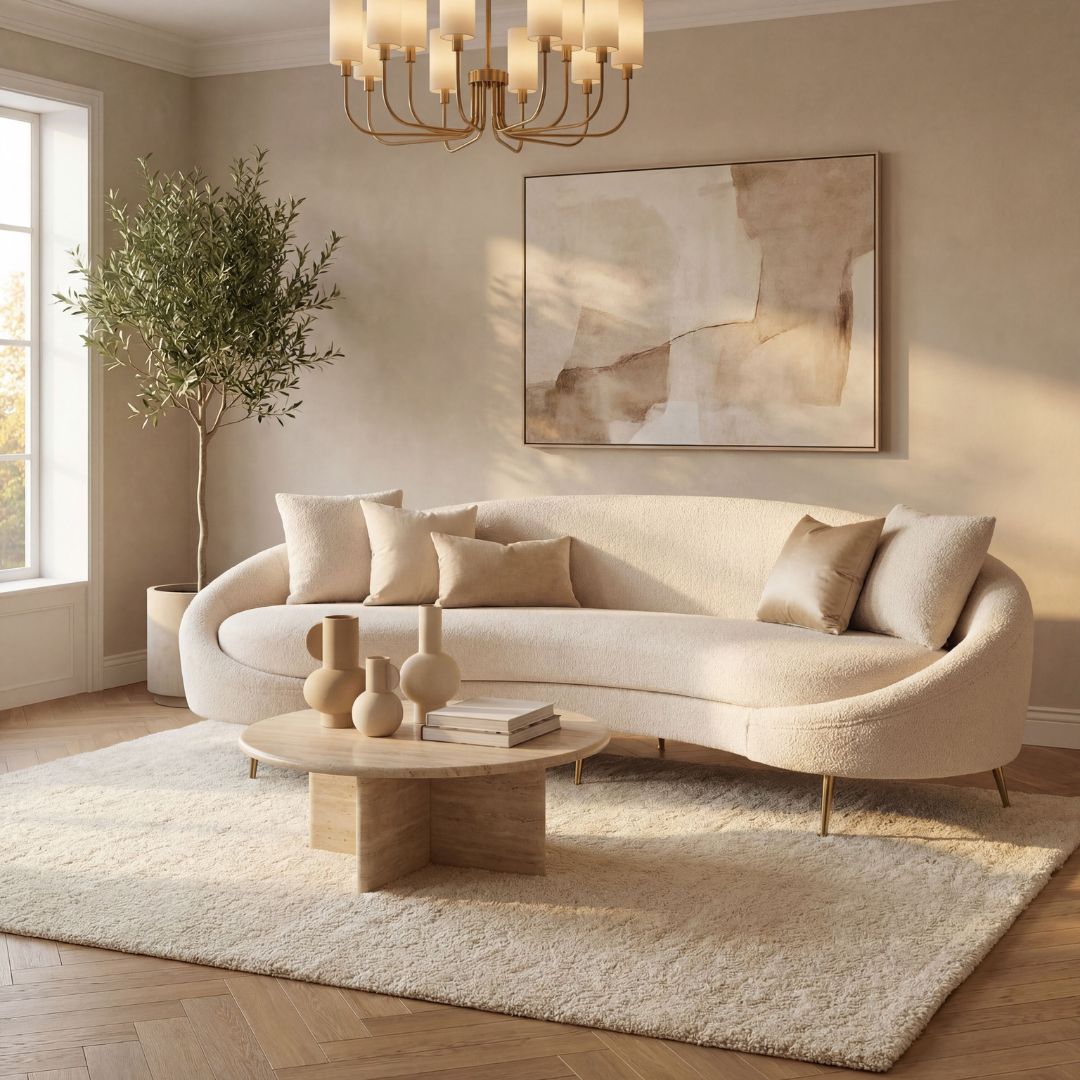 Eses 3-sits soffa – Beige Bouclé | Generös loungesoffa med exklusiv textur Eses 3-sits soffa – Beige Bouclé | Generös loungesoffa med exklusiv textur