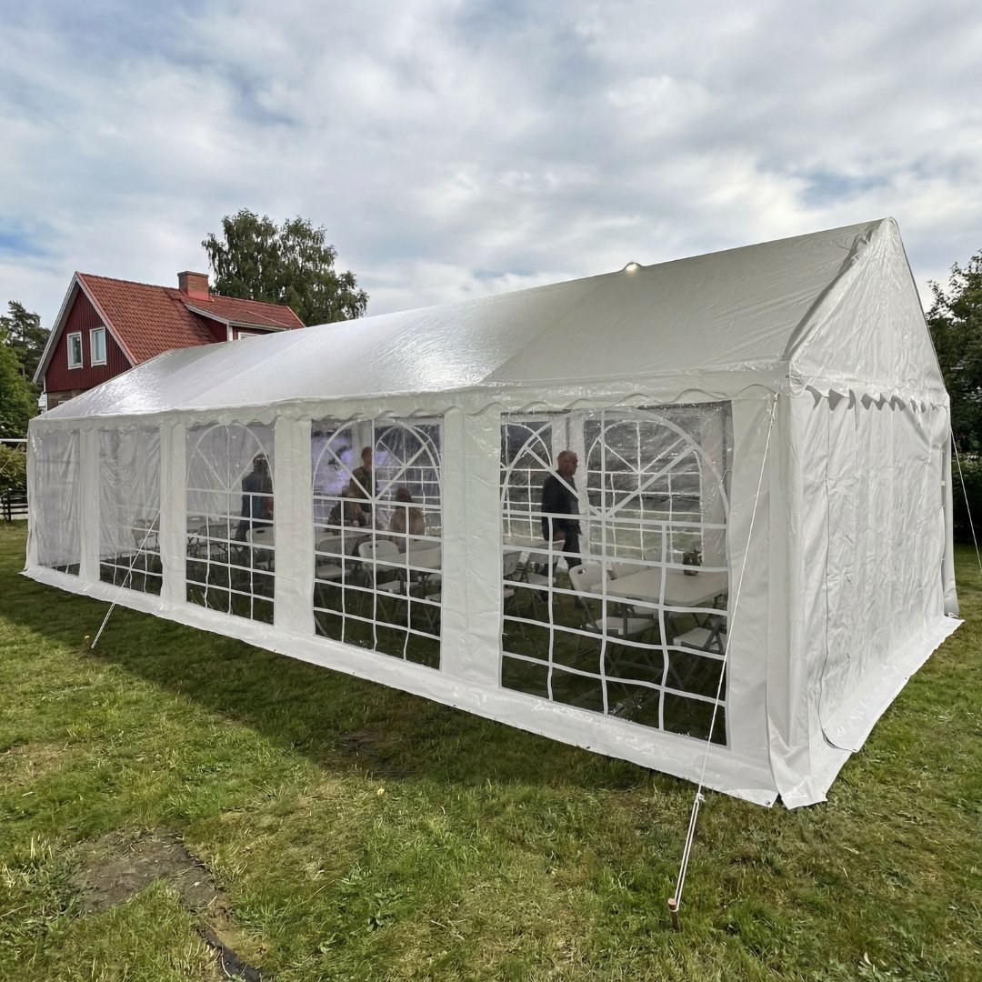 Partytält 4x10 m | Galvaniserad stål ställning | Vit Partytält 4x10 m | Galvaniserad stål ställning | Vit