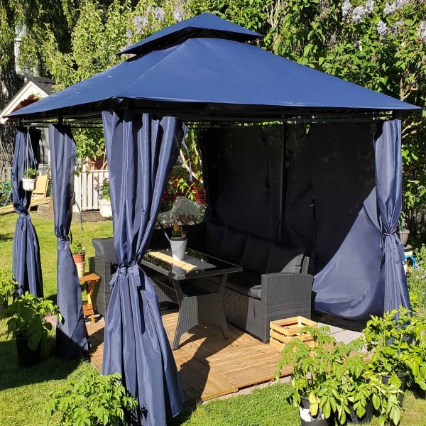 Paviljong 4x3 m inkl. paviljongväggar Paviljong 4x3 m inkl. paviljongväggar