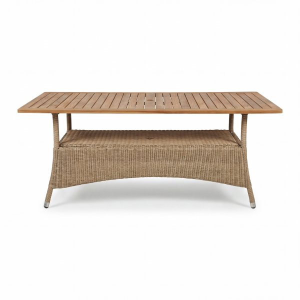 Utematbord 180 cm i Teak & Konstrotting � Exklusivt Tr�dg�rdsbord f�r 6�8 personer | Yxland