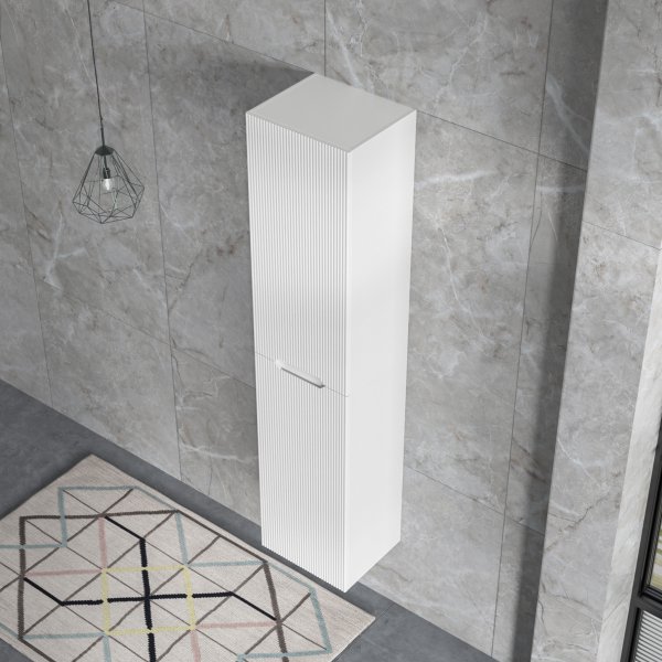 Badrumspaket | Kommod 101cm | Rund LED-spegel | Tuba - Vit Badrumspaket | Kommod 101cm | Rund LED-spegel | Tuba - Vit