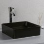 Fyrkantigt handfat 37cm | Ovanpliggande | Mattsvart yta