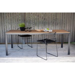 Matbord 205x90 cm i polywood och svart aluminium för uteplats | Break Matbord 205x90 cm i polywood och svart aluminium för uteplats | Break