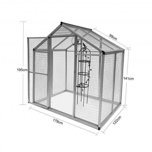 Hönshus | Fågelbur | Aluminium och Järnnät | 122x178x195cm Hönshus | Fågelbur | Aluminium och Järnnät | 122x178x195cm