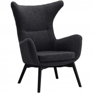 Elegant textilfåtölj med hög rygg | Bouclé Grå | Kim Elegant textilfåtölj med hög rygg | Bouclé Grå | Kim