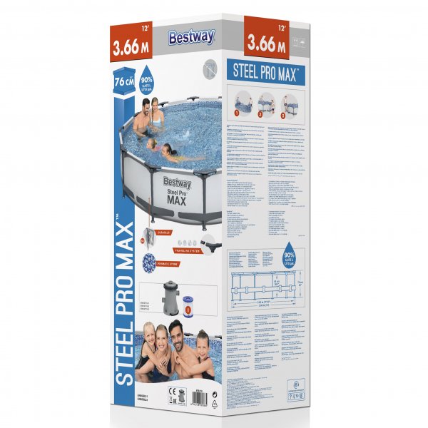 Bestway pool ovan mark Ø3,66m - 76cm djup | Steel Pro MAX (56416) Bestway pool ovan mark Ø3,66m - 76cm djup | Steel Pro MAX (56416)