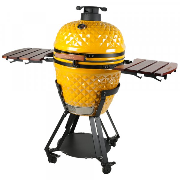 Kamadogrill Ø54 cm | Keramisk kolgrill i Yellow Pineapple-design med termometer Kamadogrill Ø54 cm | Keramisk kolgrill i Yellow Pineapple-design med termometer