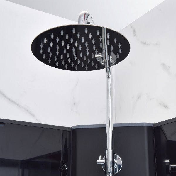 Komplett duschkabin med regndusch | Svart