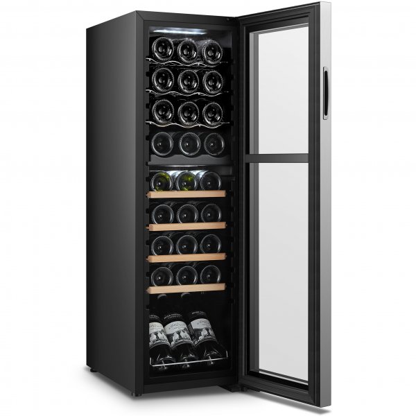 Vinkyl 27 flaskor | 2 kylzoner | Tystgående | Svart Vinkyl 27 flaskor | 2 kylzoner | Tystgående | Svart