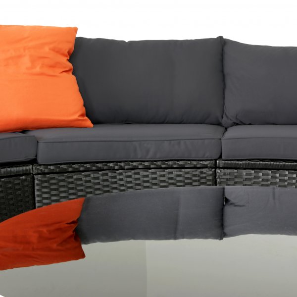 Stor rund loungegrupp | Inbyggd dynfrvaring | 6 sittplatser