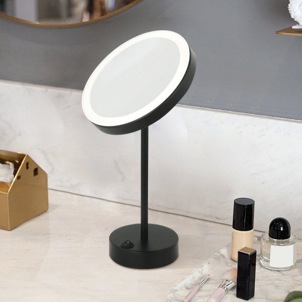 Sminkspegel p fot | 5x frstoring | LED-belysning | Poppy