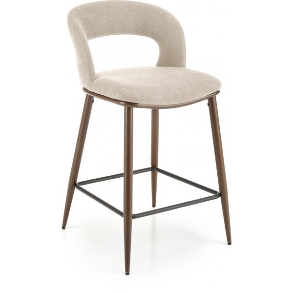 Barstol 2-pack | Beige tyg, valnötslook & vadderad sits | Pelican Barstol 2-pack | Beige tyg, valnötslook & vadderad sits | Pelican