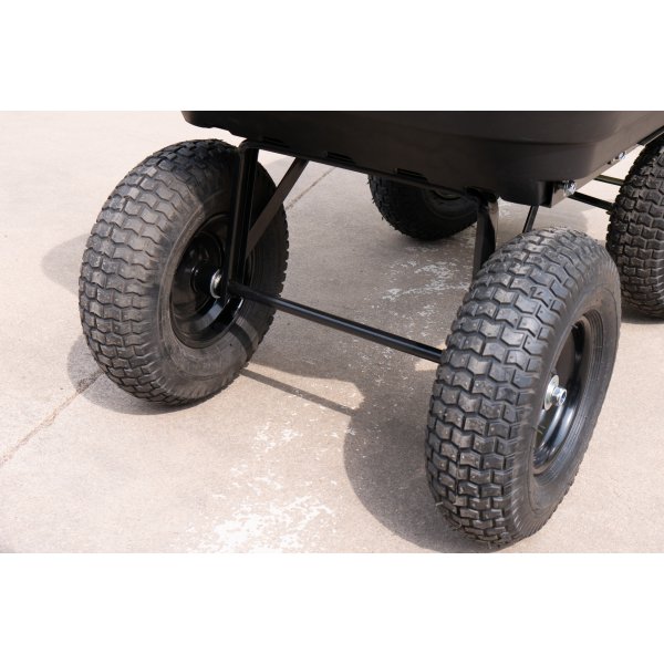 Tippbar trädgårdsvagn 125L | 350kg | Hållbar stålram | Svart Tippbar trädgårdsvagn 125L | 350kg | Hållbar stålram | Svart