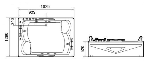 Bubbelbadkar Augustus | 182x129x52cm | Höger | Två personer Bubbelbadkar Augustus | 182x129x52cm | Höger | Två personer