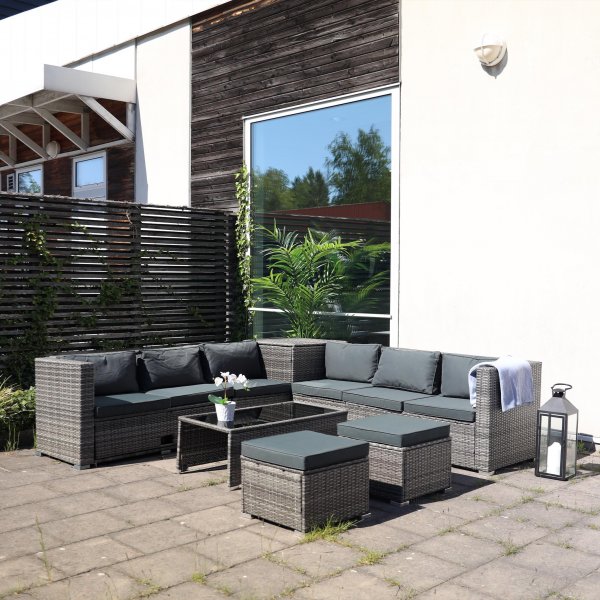 Exklusiv loungegrupp | Inbyggd förvaring | Grå konstrotting | Djursvik Exklusiv loungegrupp | Inbyggd förvaring | Grå konstrotting | Djursvik