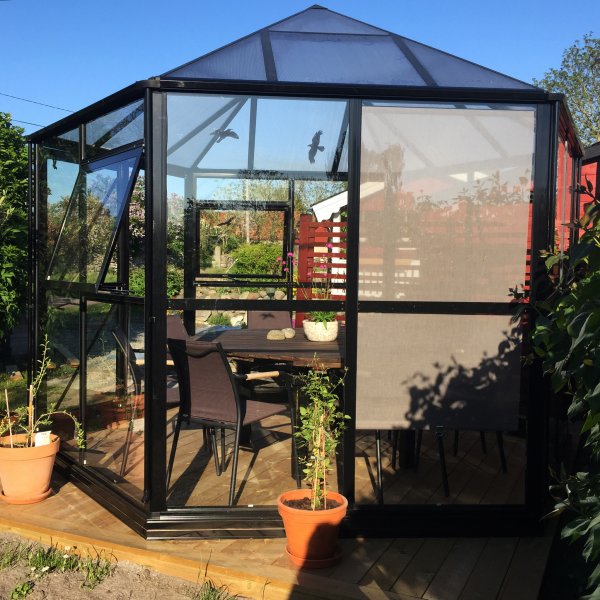 Orangeri och lusthus 7,8m² | Sexkantigt växthus| 4mm säkerhetsglas Orangeri och lusthus 7,8m² | Sexkantigt växthus| 4mm säkerhetsglas