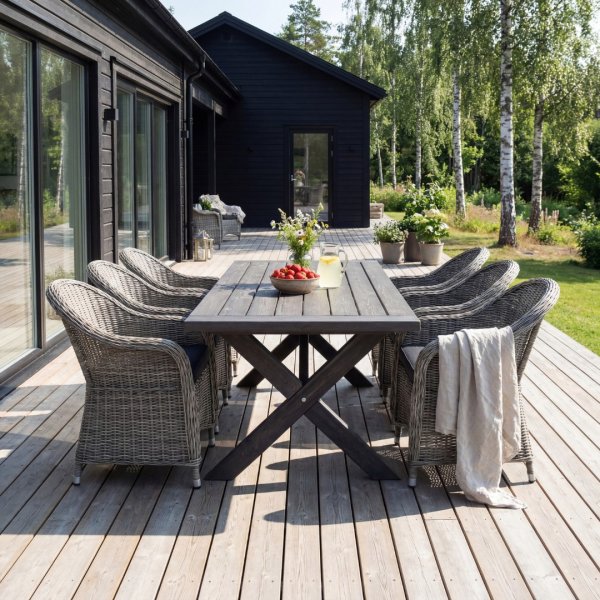 Gr�betsat tr�bord | 220 cm | Oxford