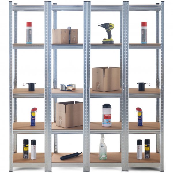 Fyra frvaringshyllor 40x40x180cm | Galvaniserat stl